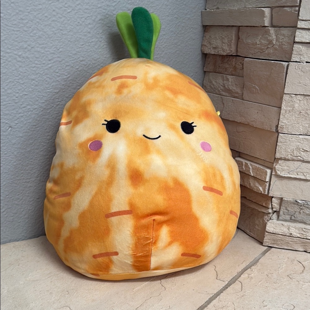 Squishmallows Orange and Green Carrot Stuffed Animal